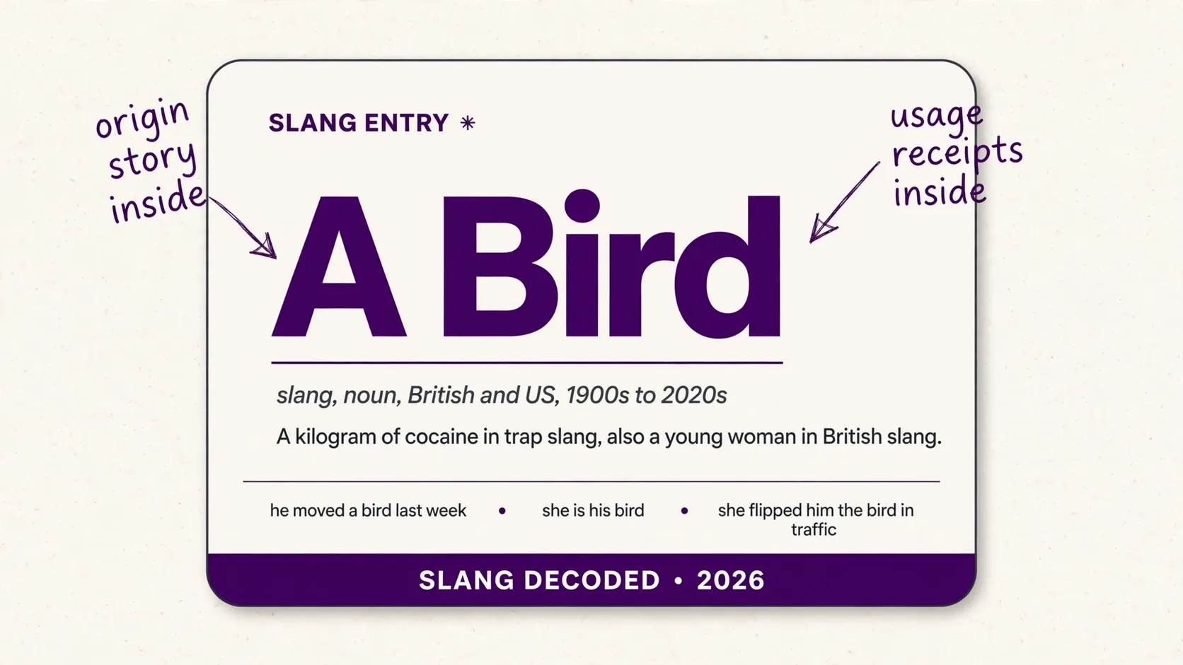 What Does A Bird Mean In Slang
