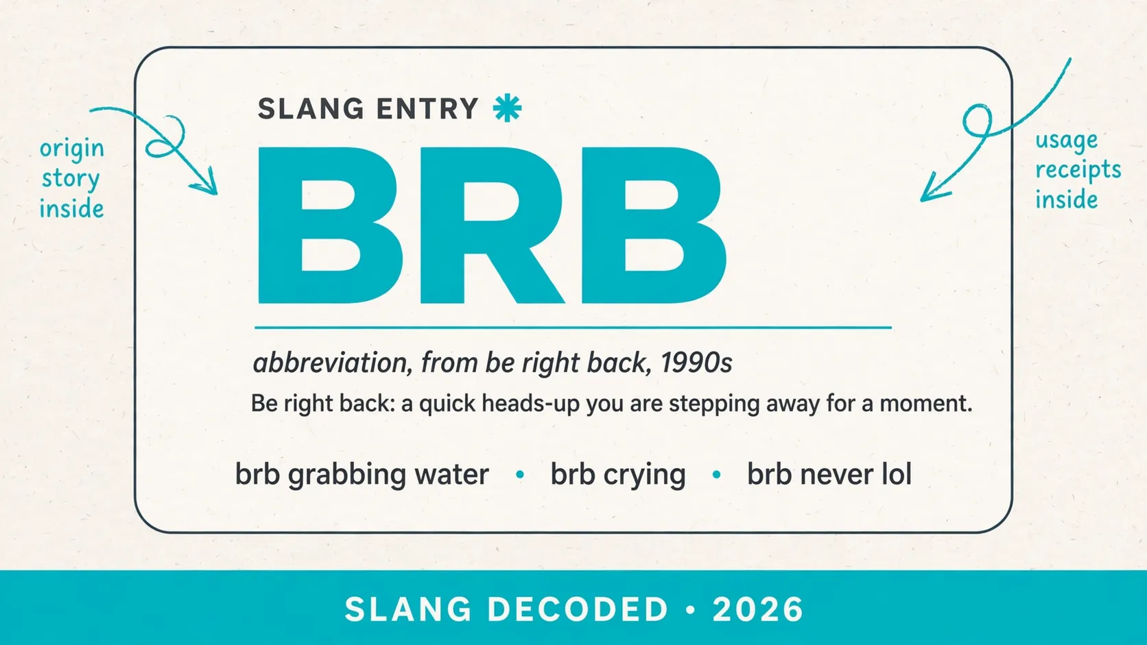 What Does Brb Mean In Slang