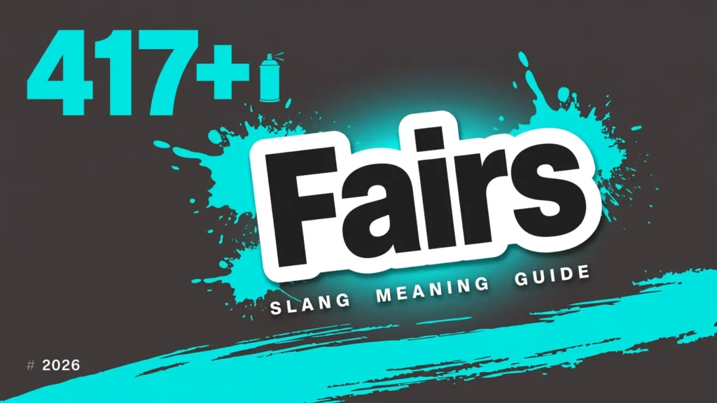 What Does Fairs Mean In Slang