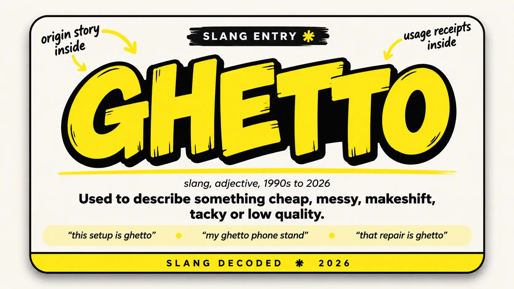 What Does Ghetto Mean In Slang