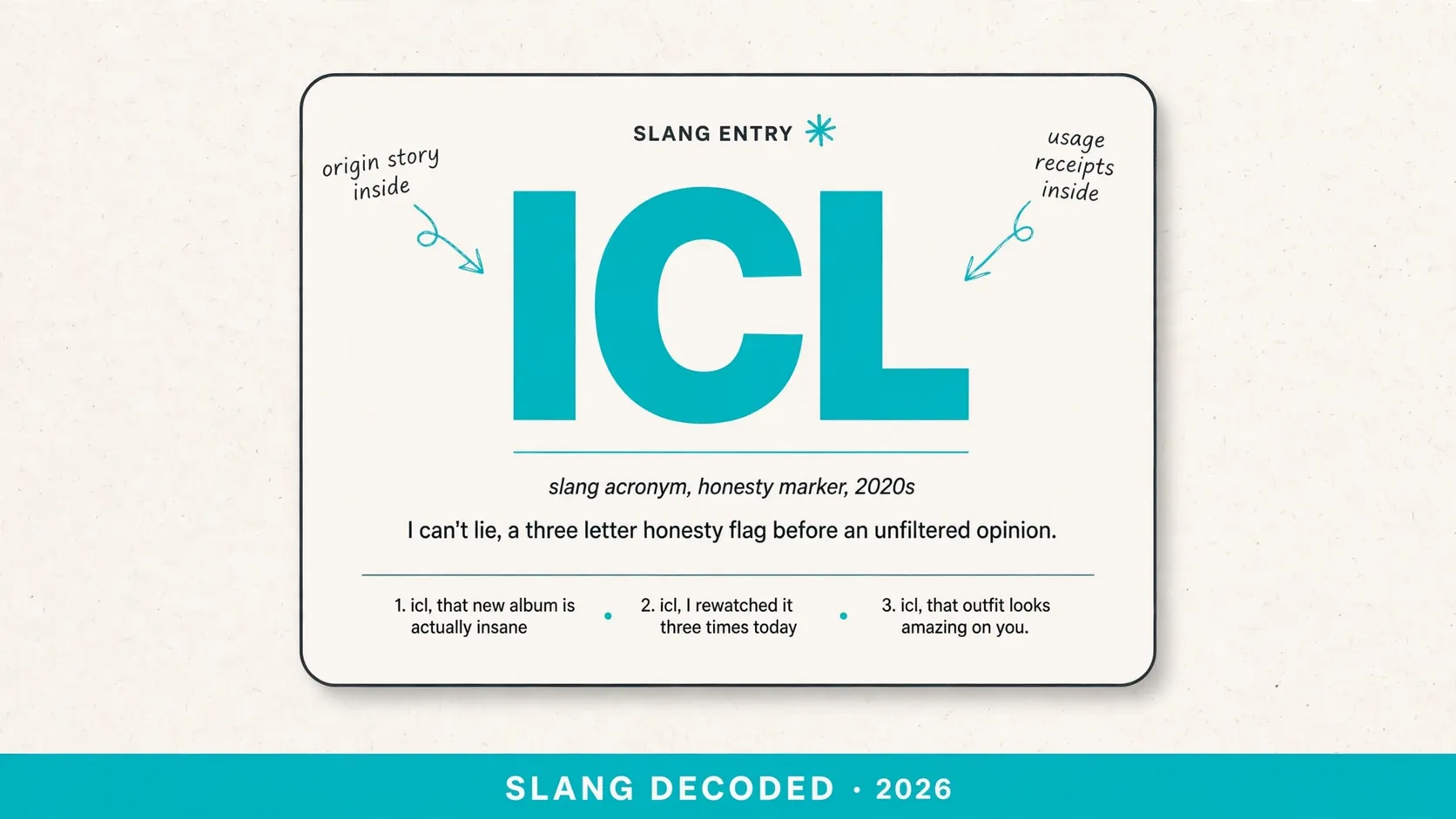 What Does Icl Mean In Slang