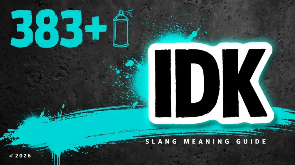 What Does Idk Mean In Slang