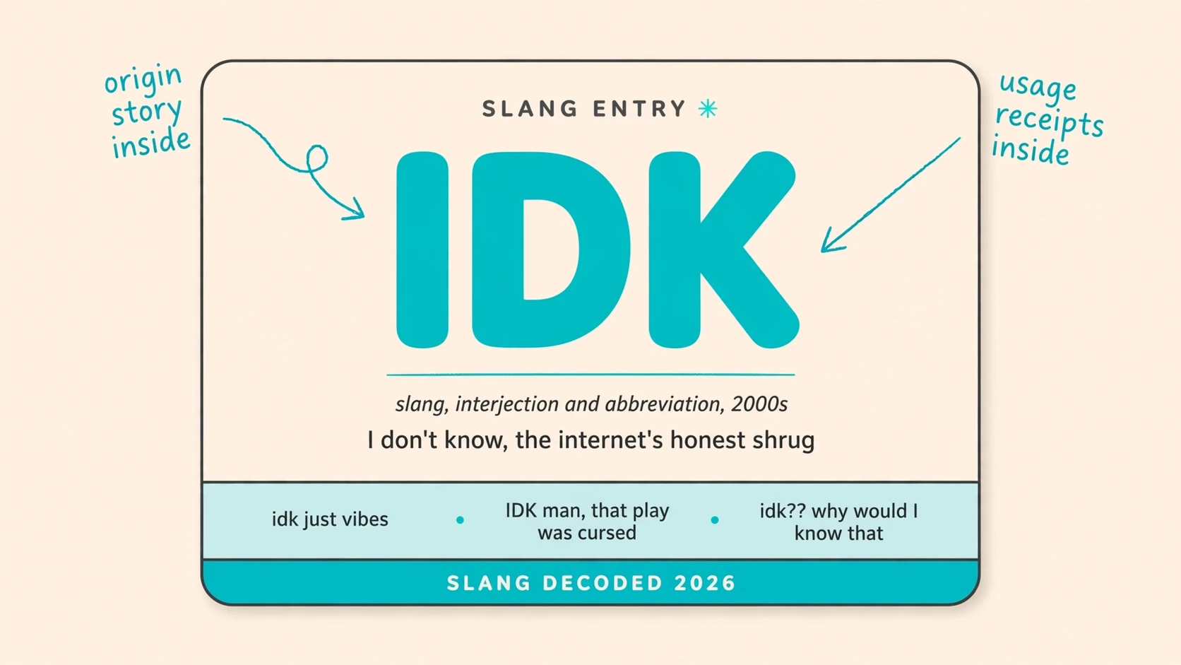 What Does Idk Mean In Slang What Does Idk Mean In Slang
