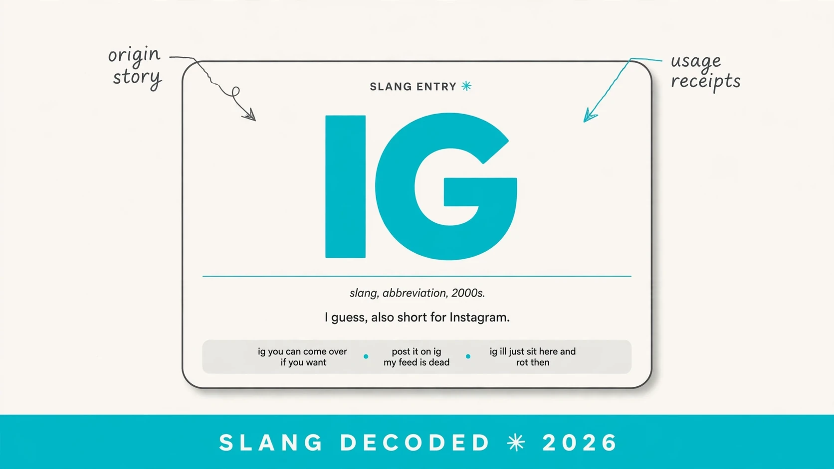 What Does Ig Mean In Slang