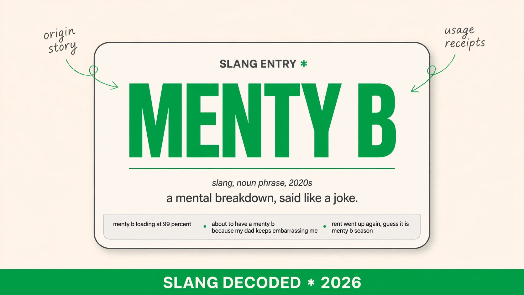 What Does Menty B Mean In Slang