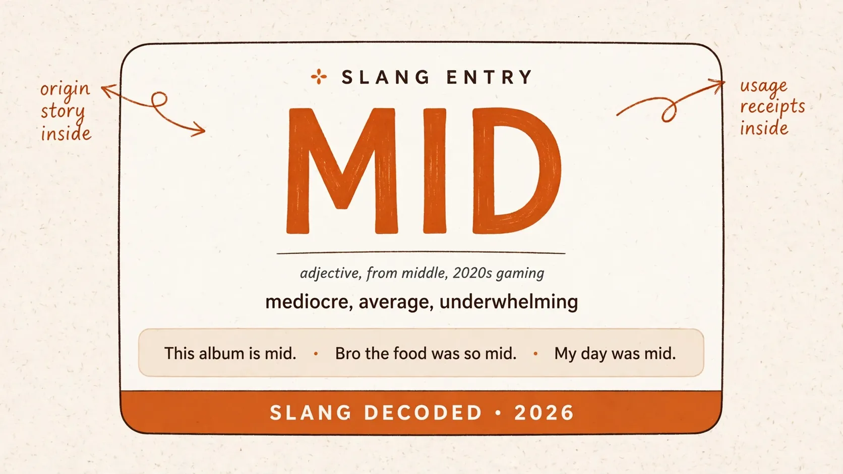 What Does Mid Mean In Slang