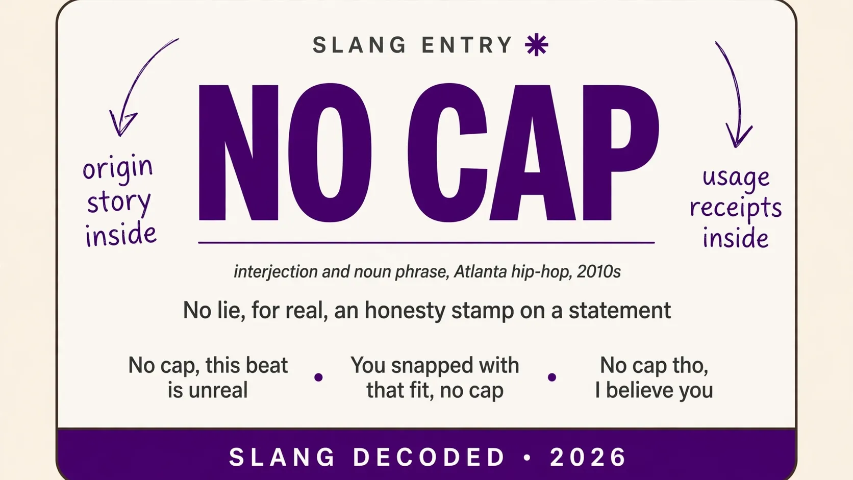 What Does No Cap Mean In Slang