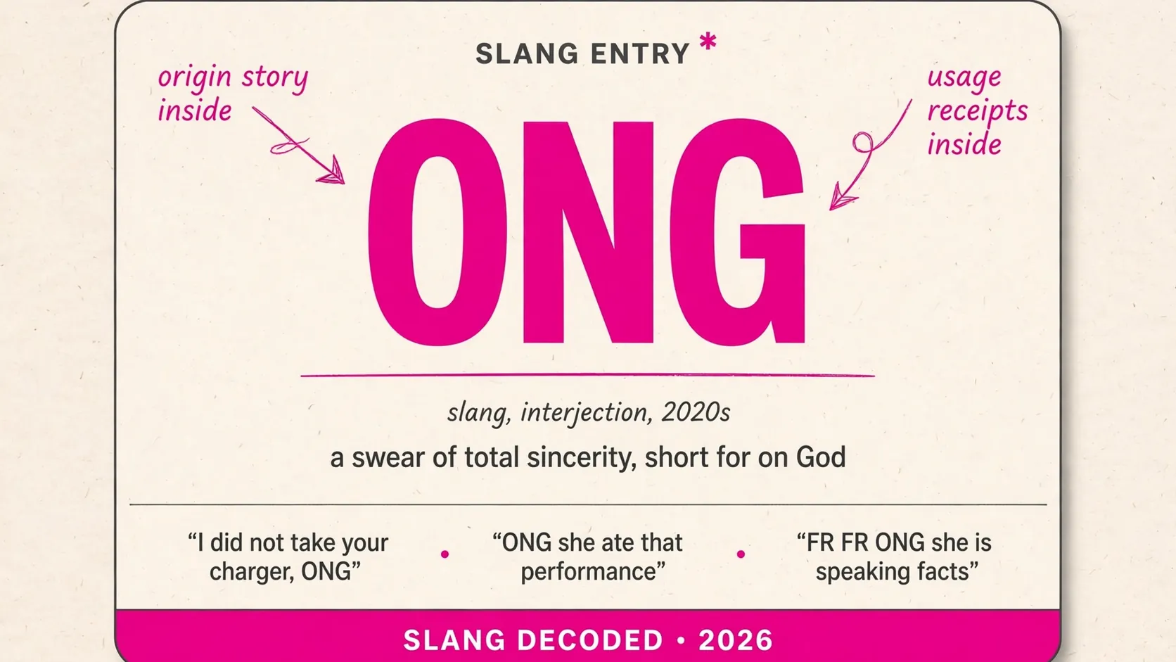 What Does Ong Mean In Slang