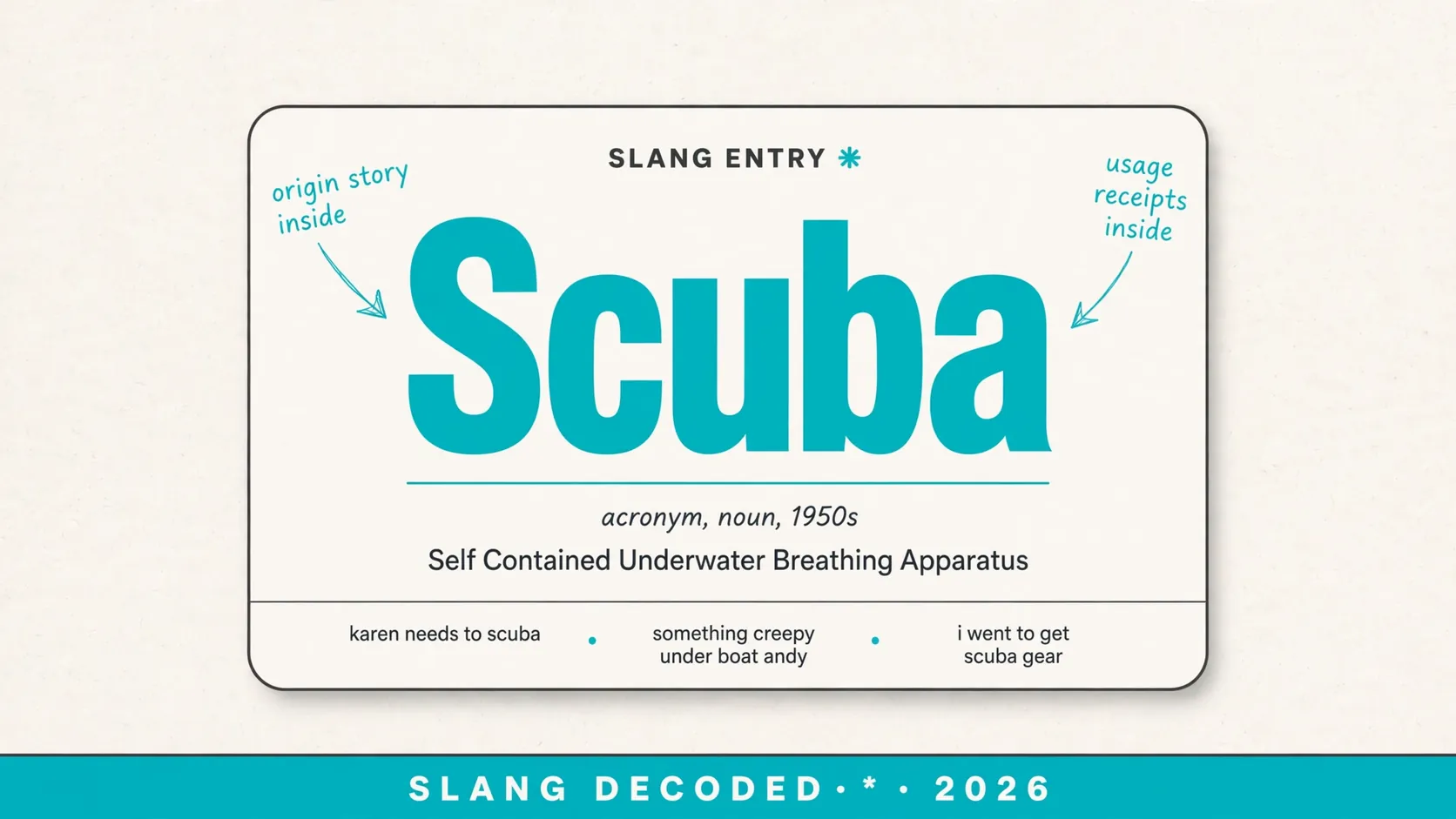 What Does Scuba Mean In Slang