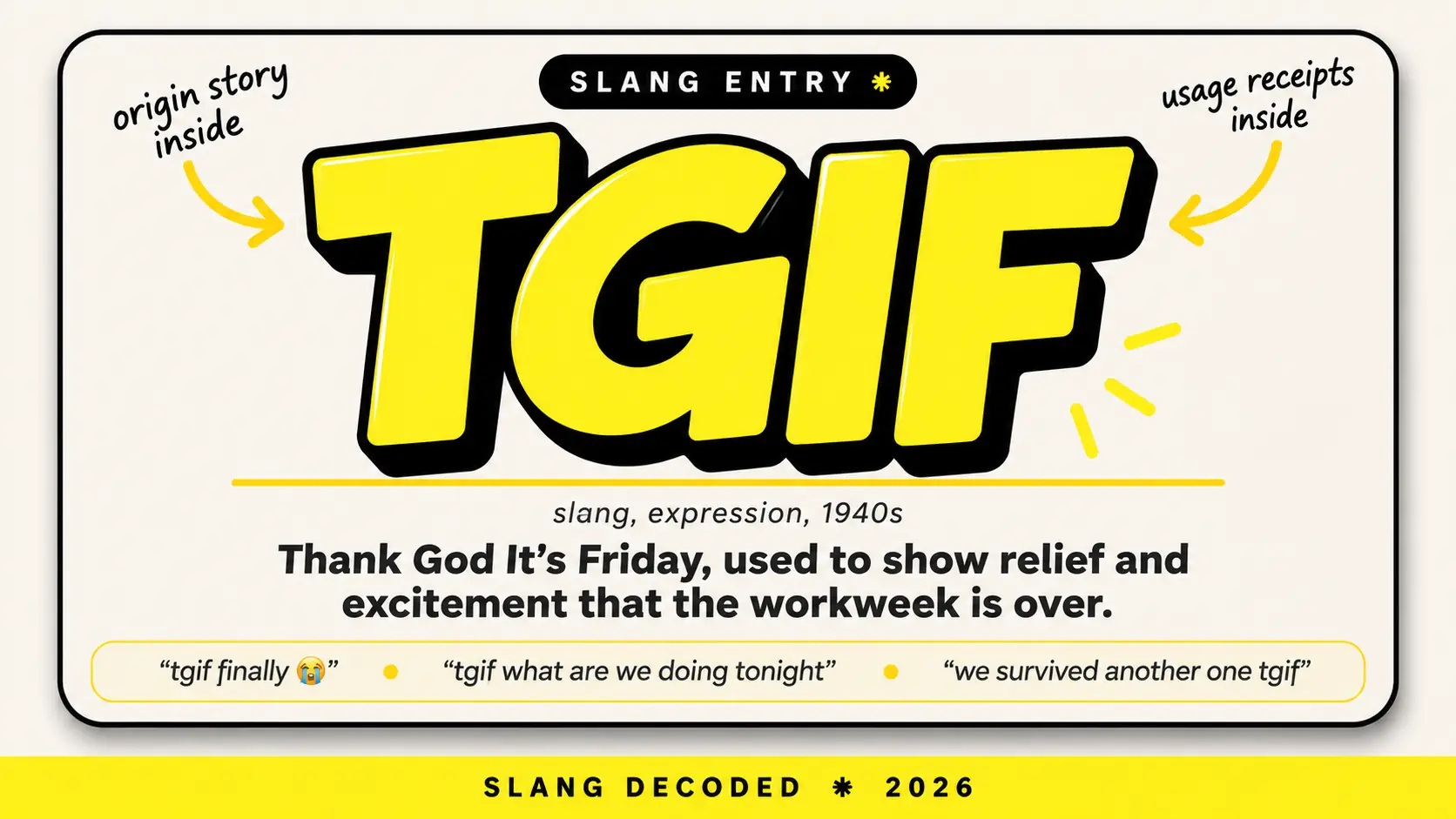 What Does Tgif Mean In Slang