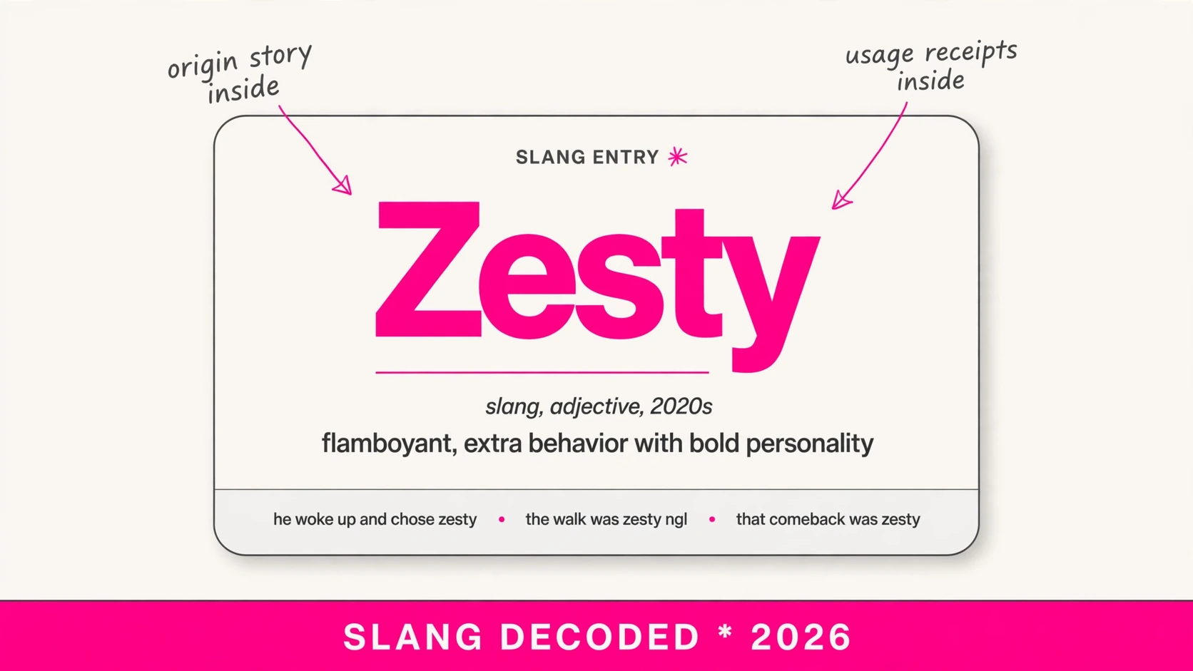 What Does Zesty Mean In Slang